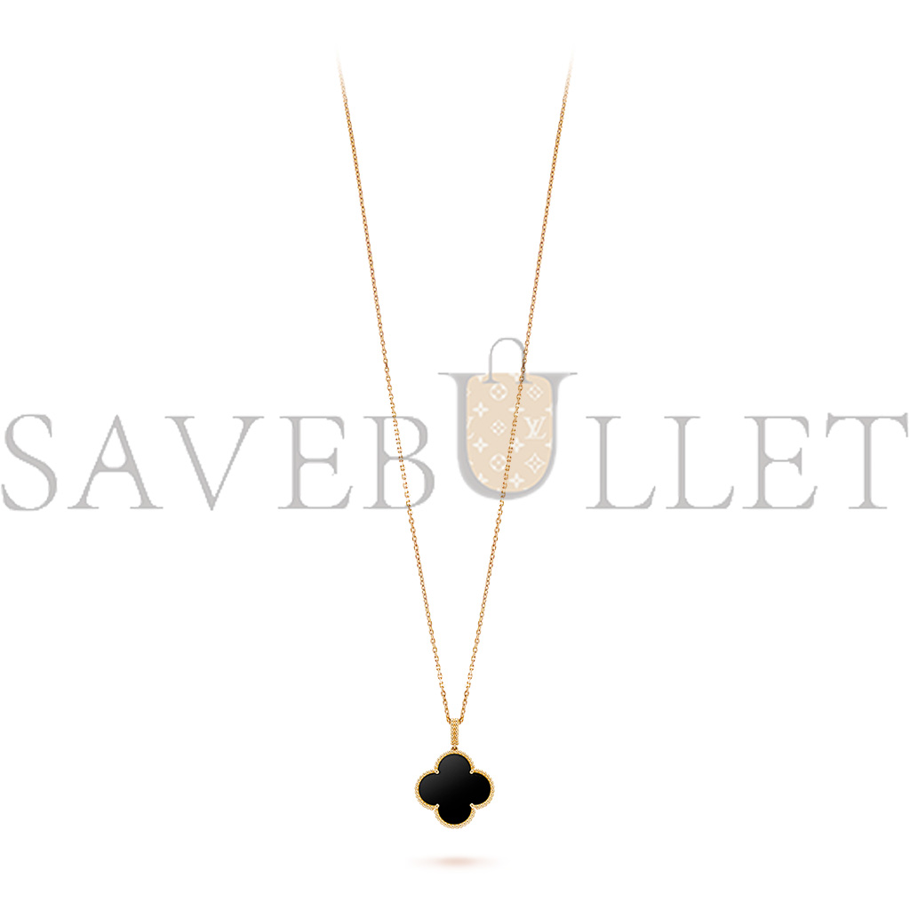 VAN CLEEF ARPELS MAGIC ALHAMBRA LONG NECKLACE, 1 MOTIF - YELLOW GOLD, ONYX  VCARO49M00